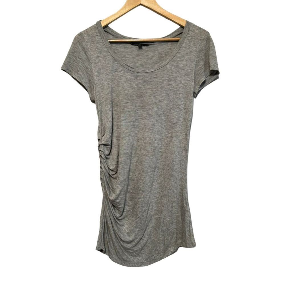 Lucca Couture Women Gray Scoop Neck Short Sleeve Slim Casual T-Shirt Size Medium